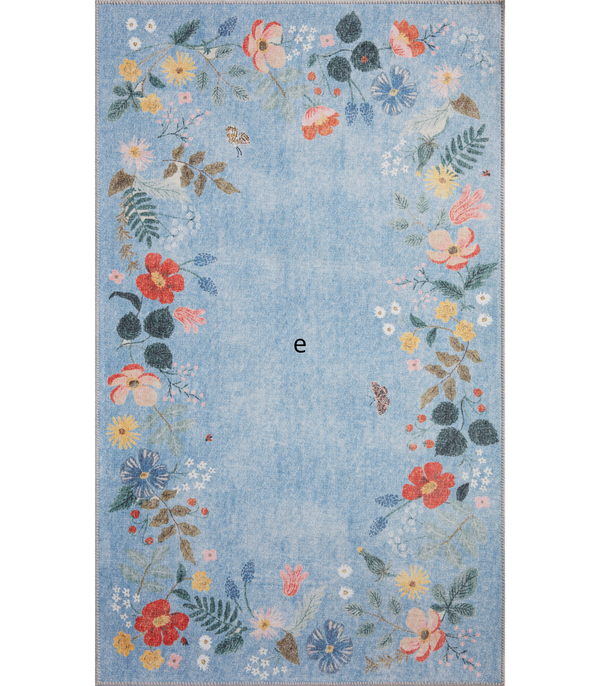 Alfombra Atelier 03 Strawberry Fields Periwinkle Rifle Paper Co. x Loloi (60X153)